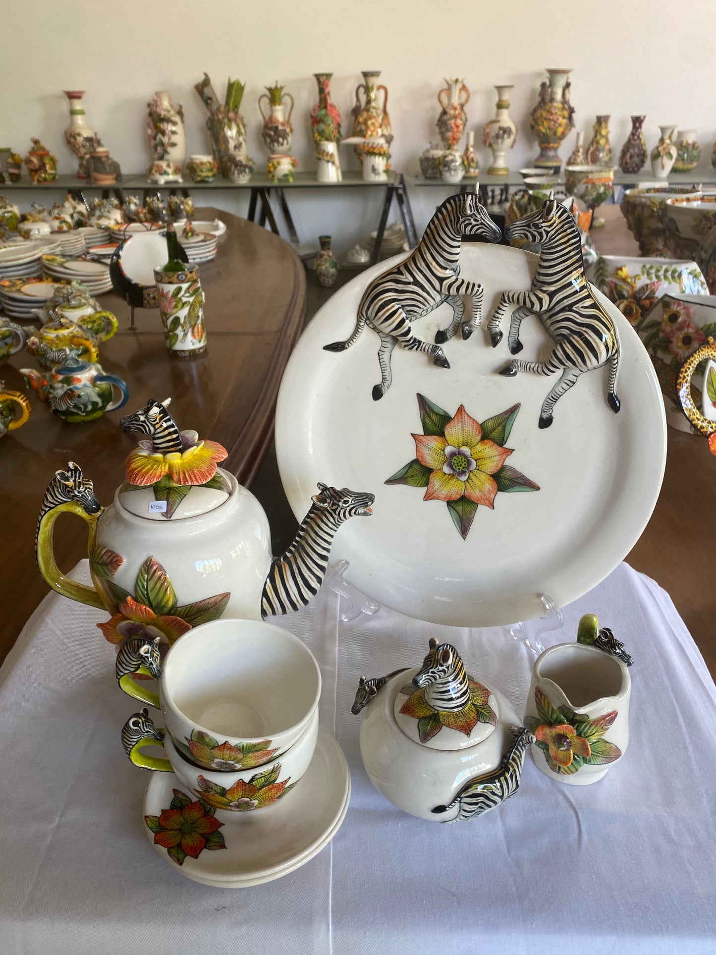 Zebra Tea Set with Platter