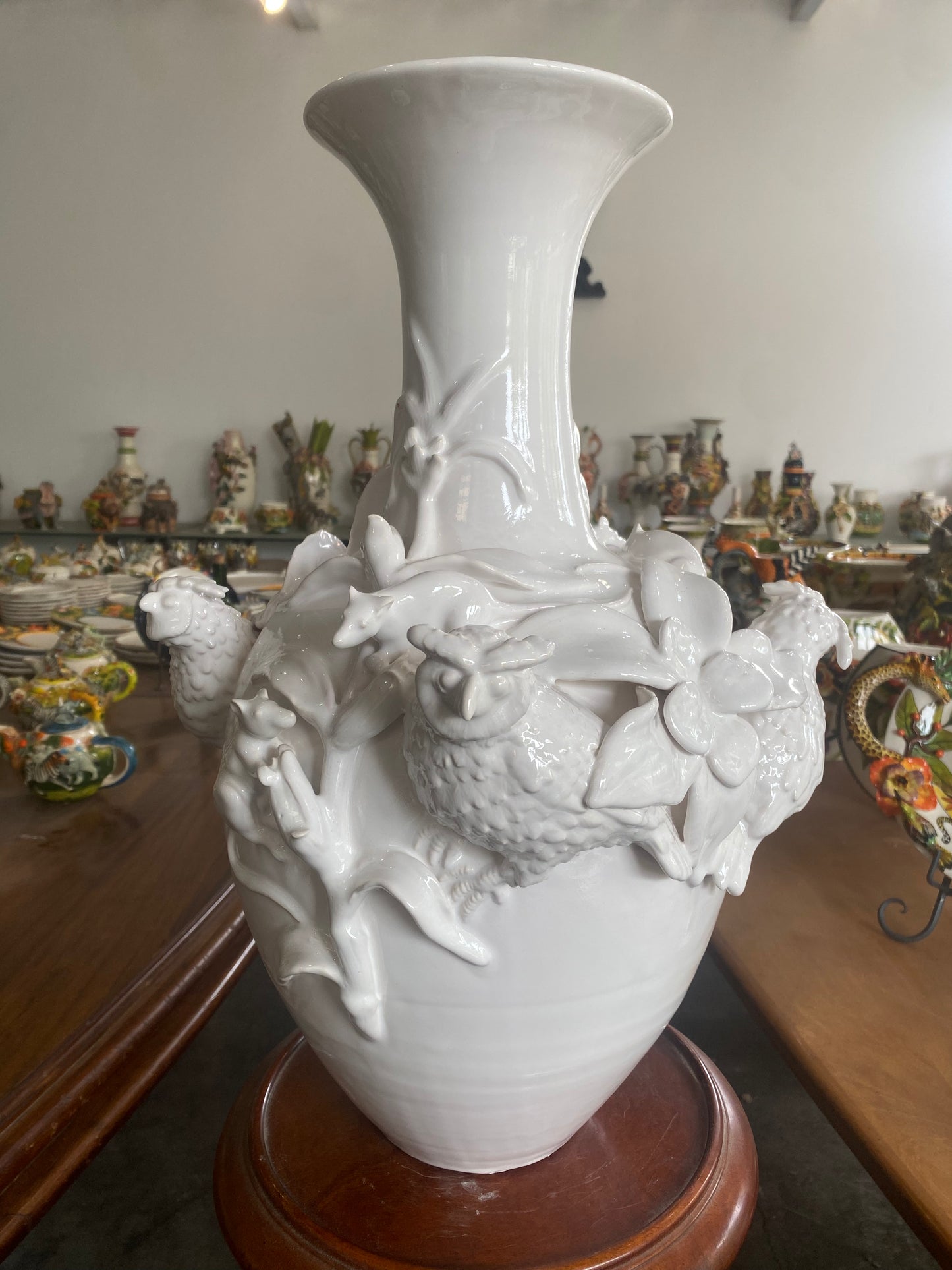 White Owl Vase