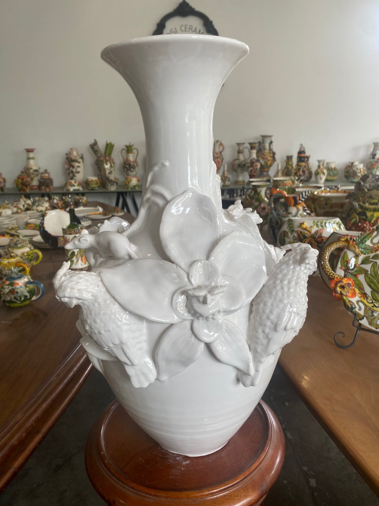White Owl Vase