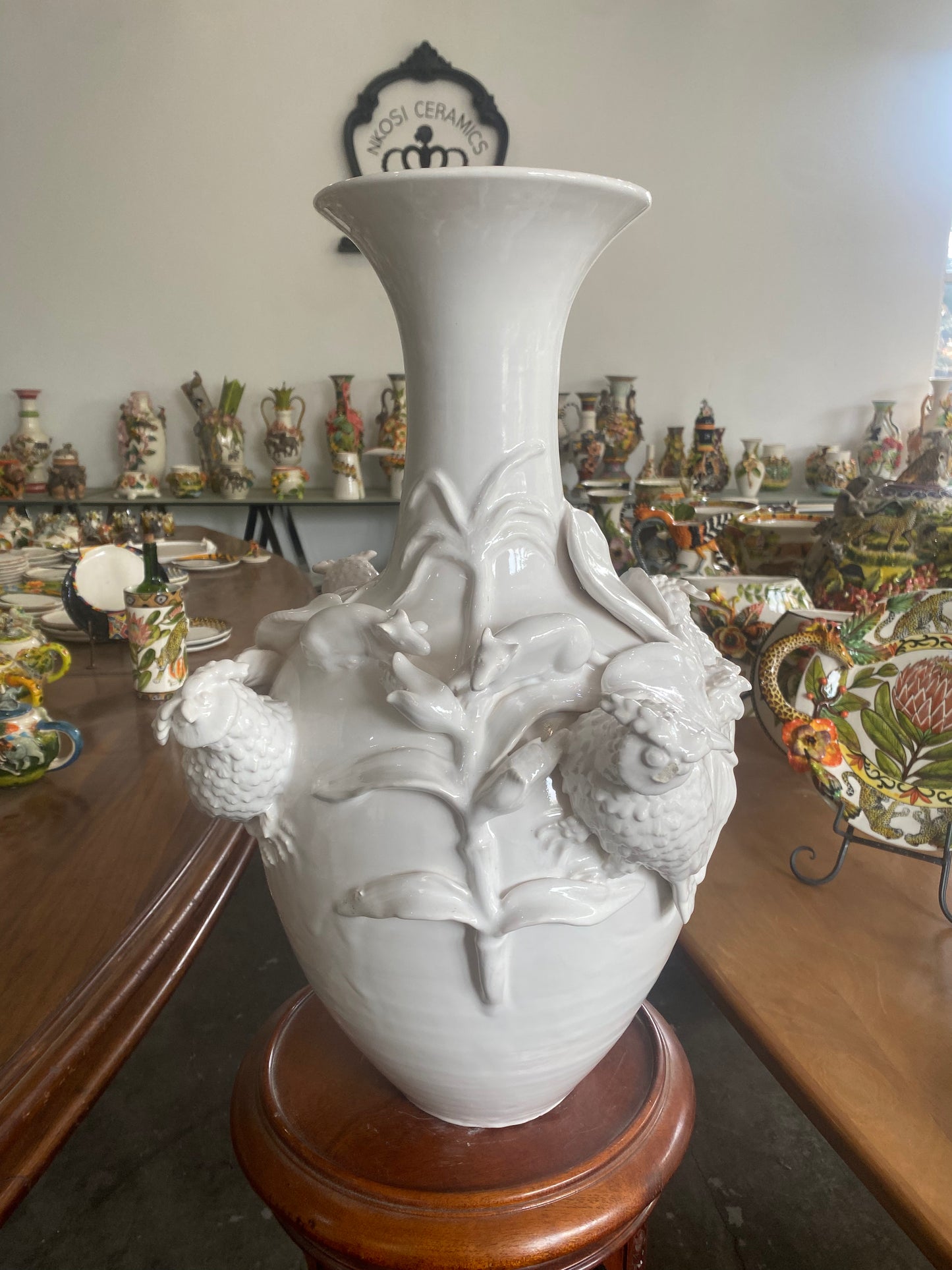 White Owl Vase