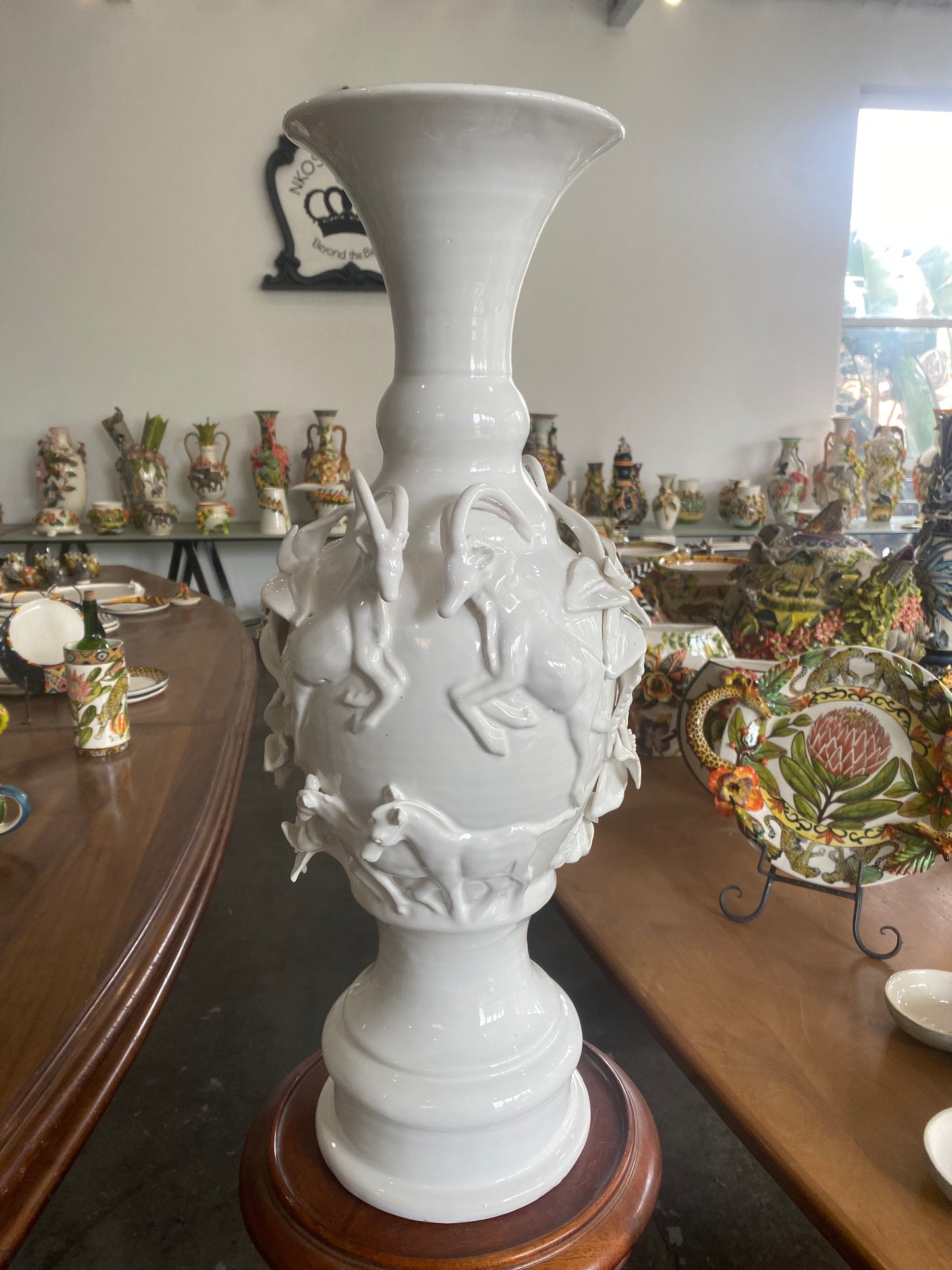 White Nyala Vase