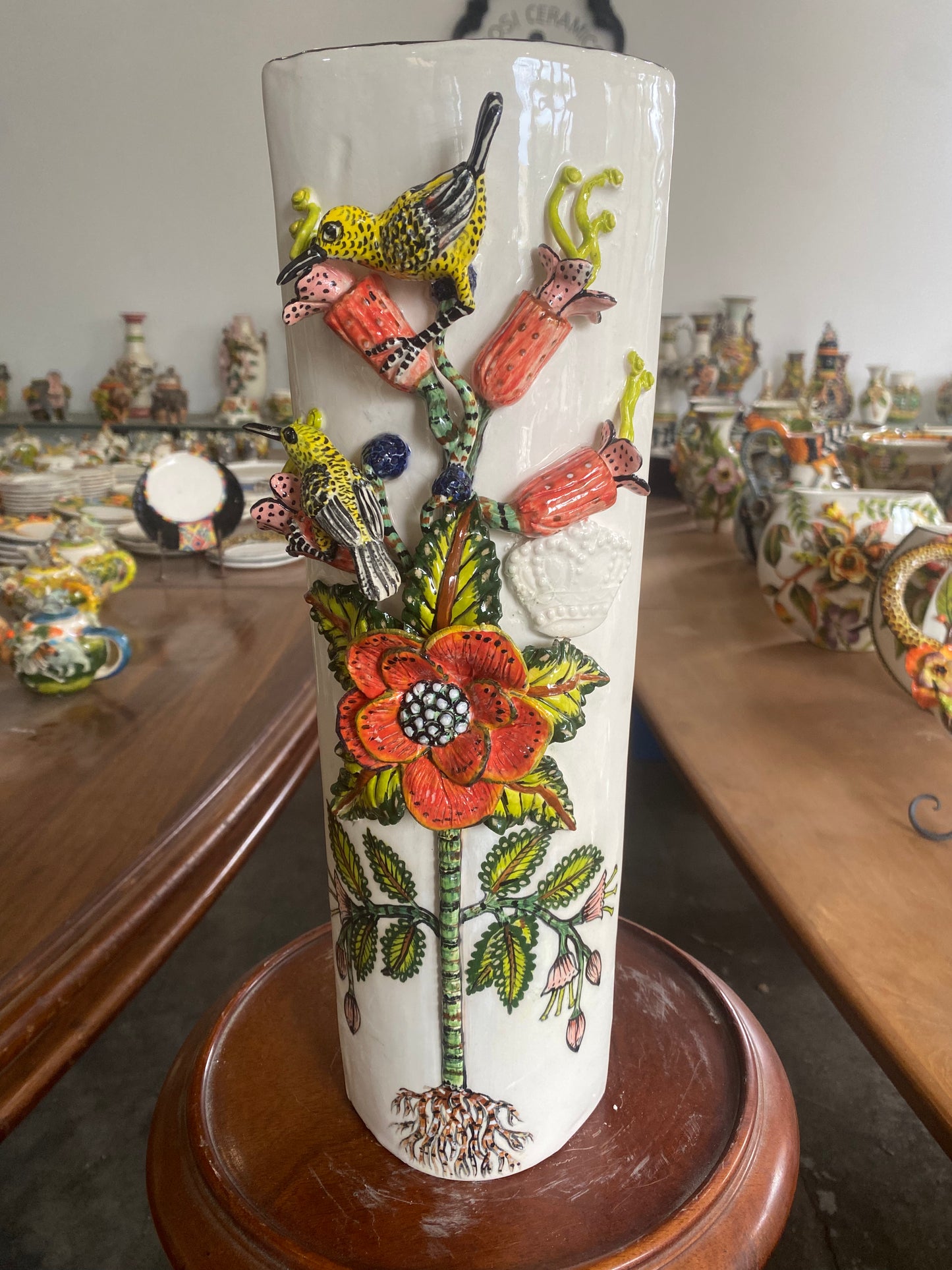 Tall Oval Vase