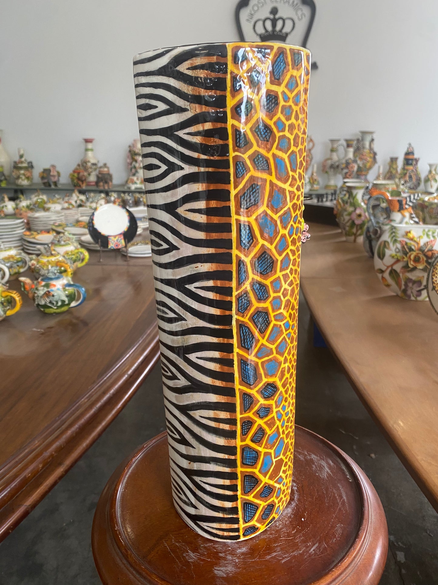 Tall Oval Vase